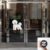 Bichon frise dog Cartoon Illustration Fensteraufkleber (Büro Tür)