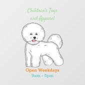 Bichon frise dog Cartoon Illustration Fensteraufkleber (Blatt)