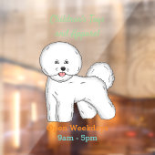 Bichon frise dog Cartoon Illustration Fensteraufkleber (Blatt 2)