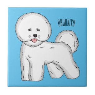 Bichon frise dog Cartoon Illustration Fliese