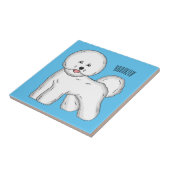 Bichon frise dog Cartoon Illustration Fliese (Seite)