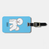 Bichon frise dog Cartoon Illustration Gepäckanhänger (Vorderseite horizontal)