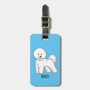 Bichon frise dog Cartoon Illustration Gepäckanhänger
