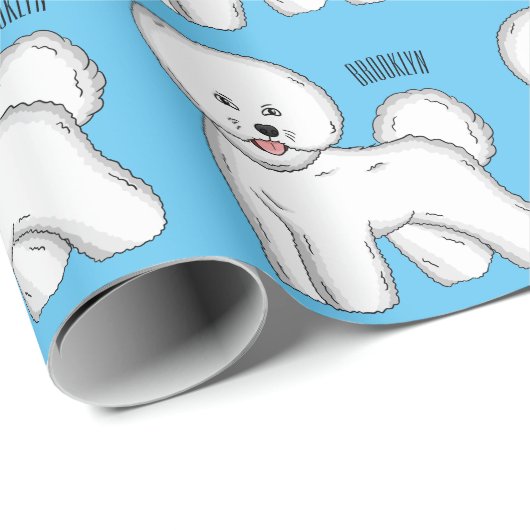 Bichon frise dog Cartoon Illustration Geschenkpapier (Rolleneckpunkt)