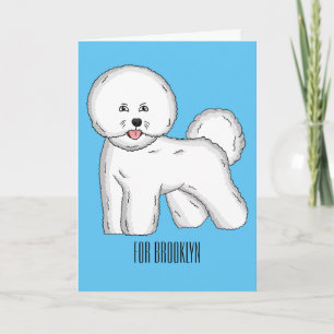 Bichon frise dog Cartoon Illustration Karte