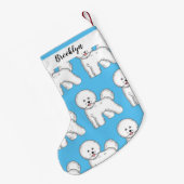 Bichon frise dog Cartoon Illustration Kleiner Weihnachtsstrumpf (Rückseite (Hängend))