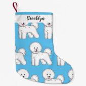 Bichon frise dog Cartoon Illustration Kleiner Weihnachtsstrumpf (Vorderseite)