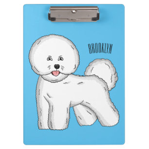 Bichon frise dog Cartoon Illustration Klemmbrett