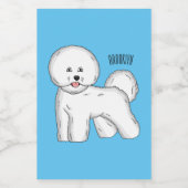 Bichon frise dog Cartoon Illustration Lebensmitteletikett (Einzelnes Label)