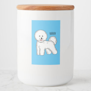 Bichon frise dog Cartoon Illustration Lebensmitteletikett