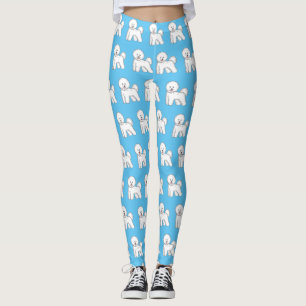 Bichon frise dog Cartoon Illustration Leggings