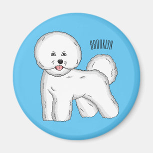 Bichon frise dog Cartoon Illustration Magnet