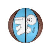 Bichon frise dog Cartoon Illustration Mini Basketball (Vertikal)