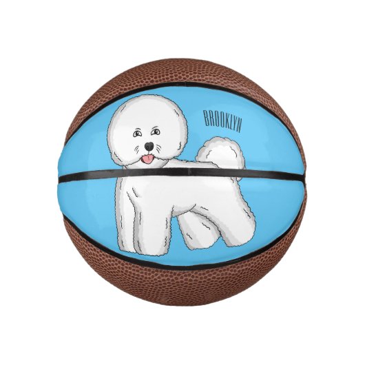 Bichon frise dog Cartoon Illustration Mini Basketball (Vorderseite)