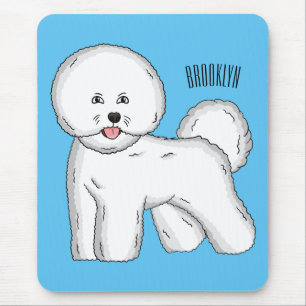 Bichon frise dog Cartoon Illustration Mousepad