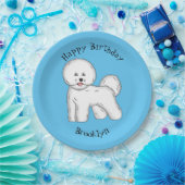 Bichon frise dog Cartoon Illustration Pappteller (Party)