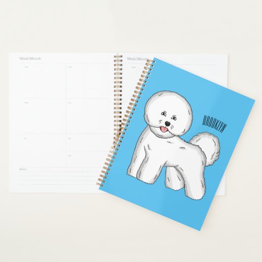 Bichon frise dog Cartoon Illustration Planer (Anzeige)