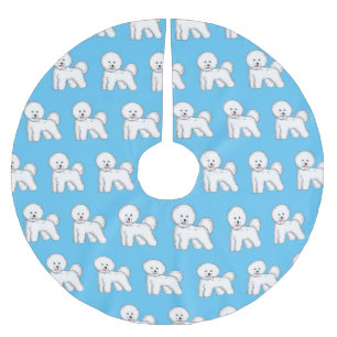 Bichon frise dog Cartoon Illustration Polyester Weihnachtsbaumdecke