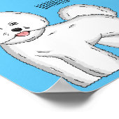Bichon frise dog Cartoon Illustration Poster (Ecke)