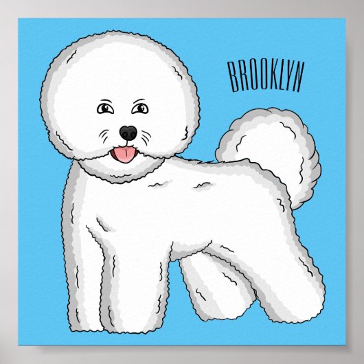 Bichon frise dog Cartoon Illustration Poster (Vorne)