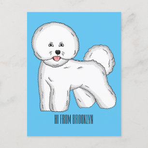 Bichon frise dog Cartoon Illustration Postkarte