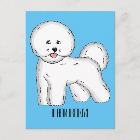 Bichon frise dog Cartoon Illustration Postkarte (Vorderseite)