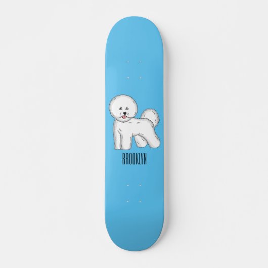 Bichon frise dog Cartoon Illustration Skateboard (Vorne)