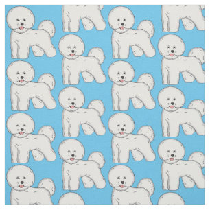 Bichon frise dog Cartoon Illustration Stoff