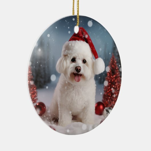 Bichon Frise Dog Christmas Keepake Ornament (Rechts)