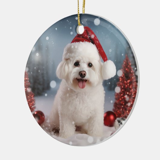 Bichon Frise Dog Christmas Keepake Ornament (Links)