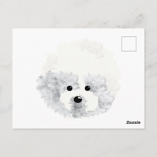 Bichon Frise dog Danke, Card Postkarte (Rückseite)