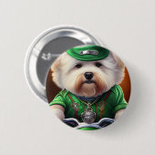 Bichon Frisé Dog Fahrrad St. Patrick's Day Button (Vorne & Hinten)