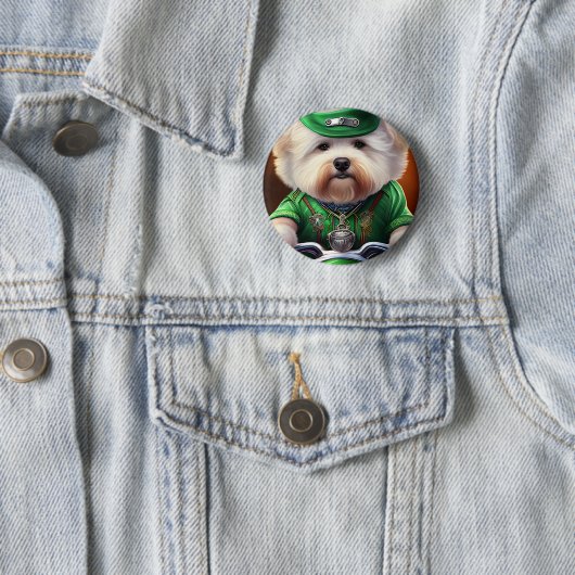 Bichon Frisé Dog Fahrrad St. Patrick's Day Button (Beispiel)