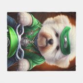 Bichon Frisé Dog Fahrrad St. Patrick's Day Fleecedecke (Vorderseite (Horizontal))
