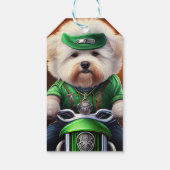 Bichon Frisé Dog Fahrrad St. Patrick's Day Geschenkanhänger (Rückseite)