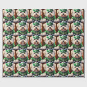 Bichon Frisé Dog Fahrrad St. Patrick's Day Geschenkpapier (Flach)