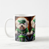 Bichon Frisé Dog Fahrrad St. Patrick's Day Kaffeetasse (Links)