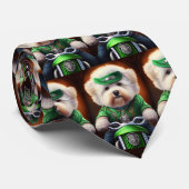 Bichon Frisé Dog Fahrrad St. Patrick's Day Krawatte (Gerollt)