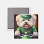 Bichon Frisé Dog Fahrrad St. Patrick's Day Magnet (Vorderseite/Rückseite)