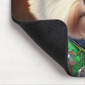 Bichon Frisé Dog Fahrrad St. Patrick's Day Mousepad (Ecke)