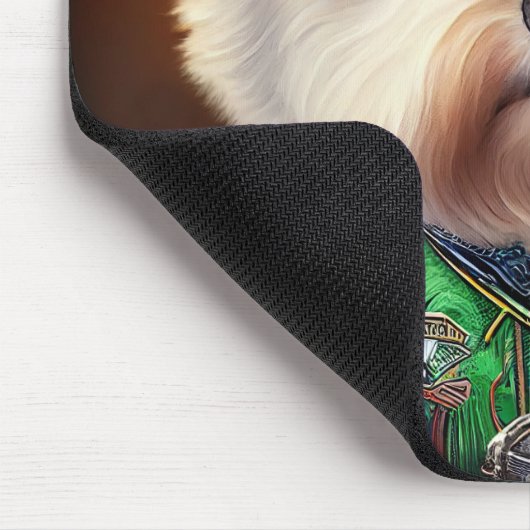 Bichon Frisé Dog Fahrrad St. Patrick's Day Mousepad (Ecke)