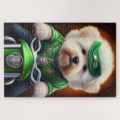 Bichon Frisé Dog Fahrrad St. Patrick's Day Puzzle (Horizontal)