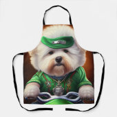 Bichon Frisé Dog Fahrrad St. Patrick's Day Schürze (Vorderseite)