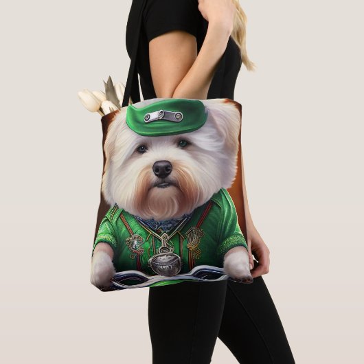 Bichon Frisé Dog Fahrrad St. Patrick's Day Tasche (Von Nahem)