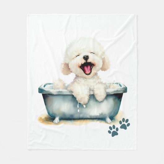 Bichon Frise Dog Fleecedecke (Vorderseite)