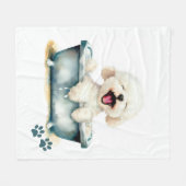 Bichon Frise Dog Fleecedecke (Vorderseite (Horizontal))