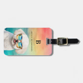 Bichon Frise Dog Gepäckmarke Gepäckanhänger (Vorderseite horizontal)