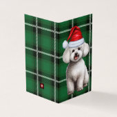 Bichon Frise Dog Holiday Green Kariert Weihnachten (Vorderseite)
