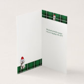 Bichon Frise Dog Holiday Green Kariert Weihnachten (Innenseite)
