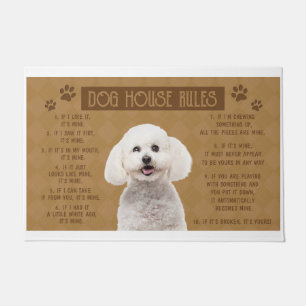 Bichon Frise Dog House regiert, wenn es kaputt ist Fußmatte